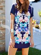 Shein Multicolour Floral Shift Dress