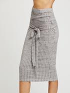 Shein Space Dye Belted Rib Knit Pencil Skirt