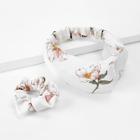 Shein Flower Print Headband & Scrunchies 2pcs