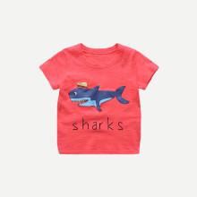 Shein Boys Sharks Letter Basic Tee