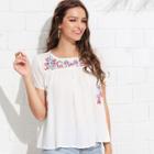 Shein Flower Embroidered Tunic Top