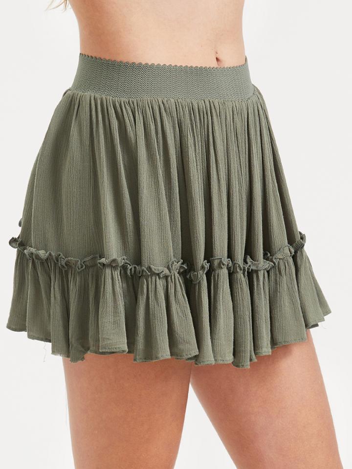 Shein Frill Hem Zipper Back Skort