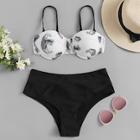 Shein Random Leopard Print Push-up Bikini Set