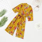 Shein Girls Bell Sleeve Floral Jumpsuit
