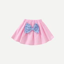 Shein Girls Bow Detail Pleated Skirt