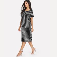 Shein Stripe Contrast Dress