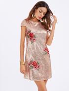 Shein Embroidery Patch Sequin Dress