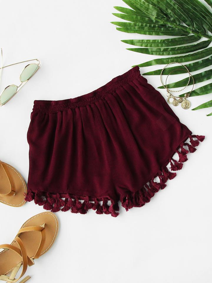 Shein Tassel Hem Shorts