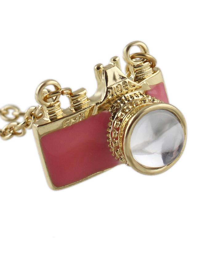 Shein Pink Camera Pendant Necklace