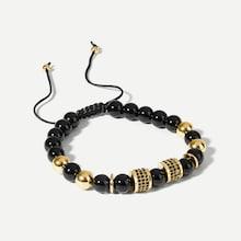 Shein Men Disc Detail Beaded Bracelet