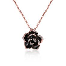 Shein Rose Shaped Pendant Chain Necklace