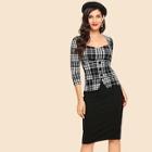 Shein 50s Button Front Plaid Dress