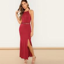 Shein Halter Neck Split Dress