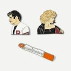 Shein Figure & Cigarette Brooch Set 3pcs