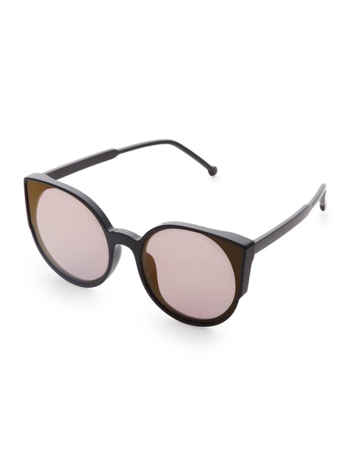 Shein Black Frame Gold Lens Sunglasses