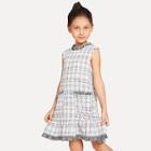 Shein Girls Frayed Edge Tweed Tank Dress
