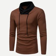 Shein Men Cut And Sew Panel Drawstring Sweatshirt