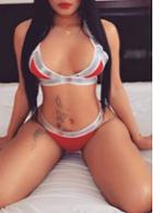 Rosewe Halter Neck White Edge Embellished Red Bikini
