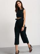 Shein Black Cut Out Knotted Zipper Jumpsuit