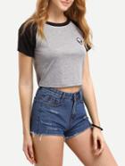 Shein Contrast Raglan Sleeve Casual T-shirt