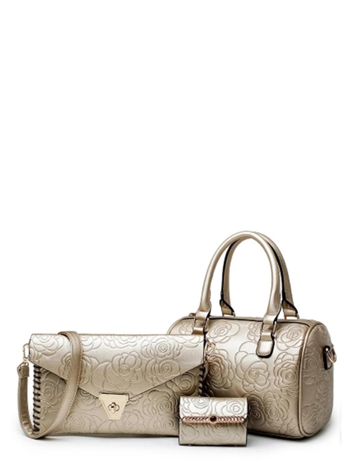Shein Flower Pattern Pu Combination Bag 3pcs