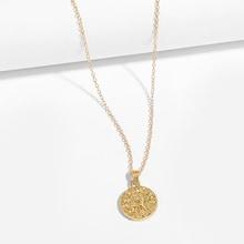 Shein Men Sagittarius Engraved Round Pendant Necklace