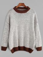 Shein Contrast Trim Drop Shoulder Sweater