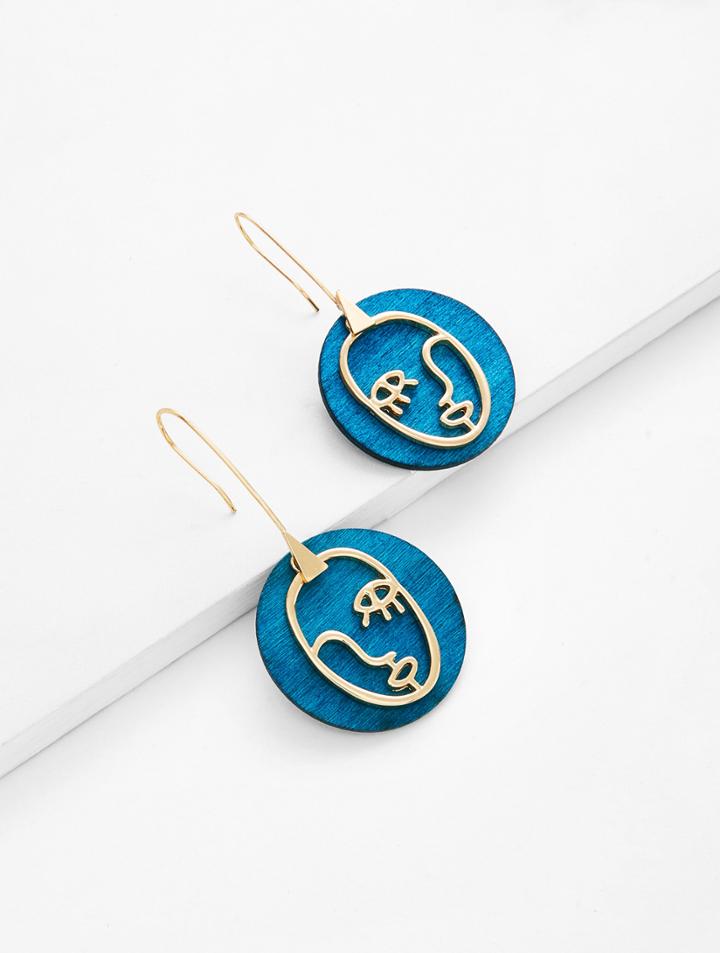 Shein Contrast Face Design Drop Earrings