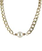 Shein Gold Pearl Chain Necklace