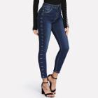 Shein Studded Sideseam Bleached Jeans