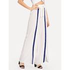 Shein Contrast Buttoned Front Palazzo Pants