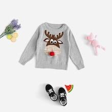 Shein Toddler Girls Cartoon Print Pom Pom Jumper