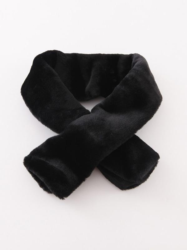 Shein Black Faux Fur Tippet Scarf