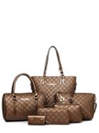 Shein 6 Pcs Quilted Pattern Bags Set