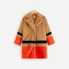 Shein Girls Color-block Teddy Coat