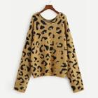 Shein Plus Drop Shoulder Leopard Fluffy Sweater