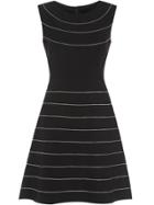 Shein Black Crew Neck Sleeveless Striped A-line Dress
