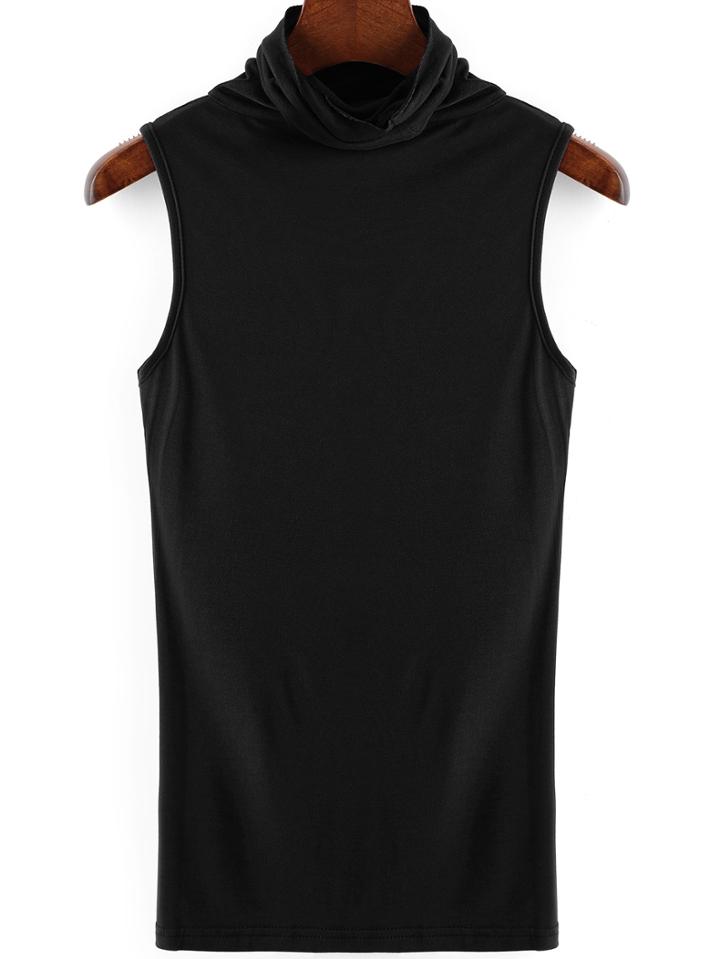 Shein Black High Neck Slim Tank Top