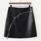 Shein Zip Detail Pu Skirt