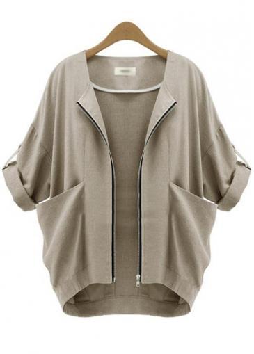 Rosewe Fine Quality Half Sleeve Autumn Coat With Zipper