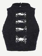 Shein Hollow Out Crochet Lace Zipper Back Top