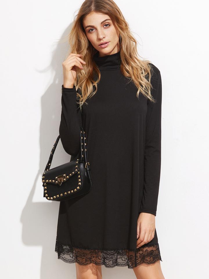 Shein Lace Hem Shift Dress