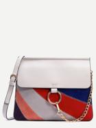 Shein Grey Ring Chain Closure Patchwork Bag