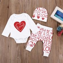 Shein Toddler Girls Letter Print Romper & Pants & Hat