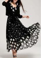 Rosewe Cheap Dot Pattern Two Pieces Dress Suits For Lady