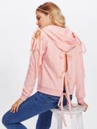 Shein Self Tie Split Hooded Jacket