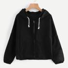 Shein Plus Question Mark Print Hooded Jacket