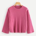 Shein Wide Sleeve Rib Knit Sweater