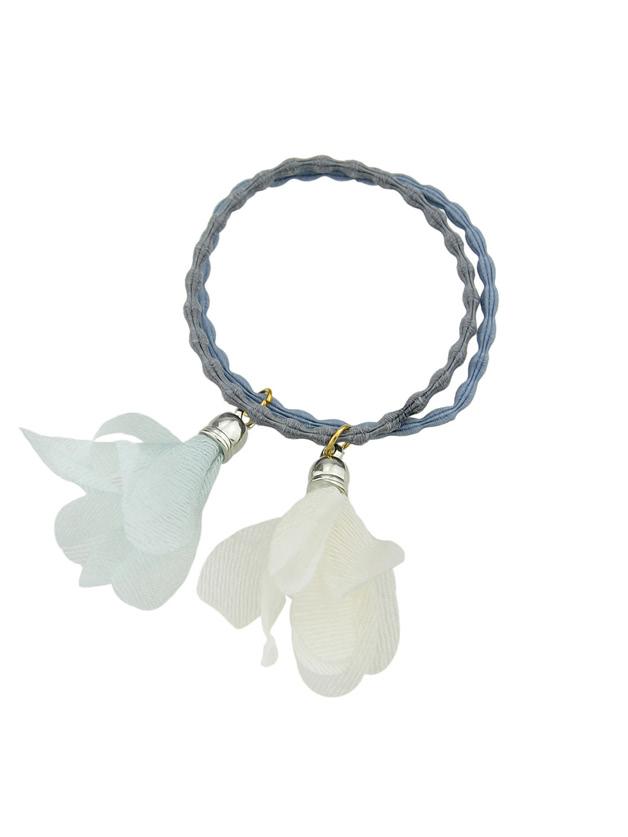 Shein White-green Elastic Colorful Yarn Flower Charm Headbands Headwear Hair Accessories