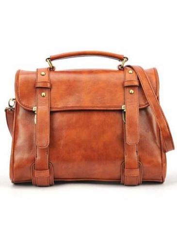 Rosewe Chic Zipper Closure Brown Pu Bags For Woman